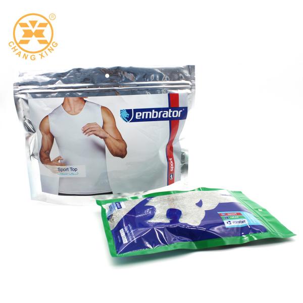 Quality BOPP Resealable Clothing Packaging Bags With Logo T Shirt Garment Plastic Packaging Bags for sale