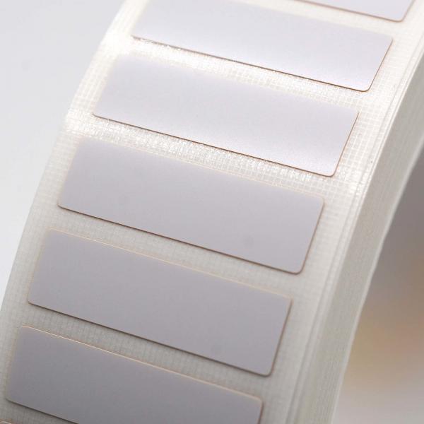 Quality 23.5mmx7mm Permanent Adhesive Label 1.5mil White Matte High Temperature for sale