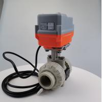 China 1.6MPa PPH UPVC Electric Actuated Ball Valve Wear Resistance  mini motor valve factory