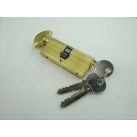 china 70mm(35*35) Euro Profile Single Brass Cylinder Lock with 3 brass normal keys Brass brushed color