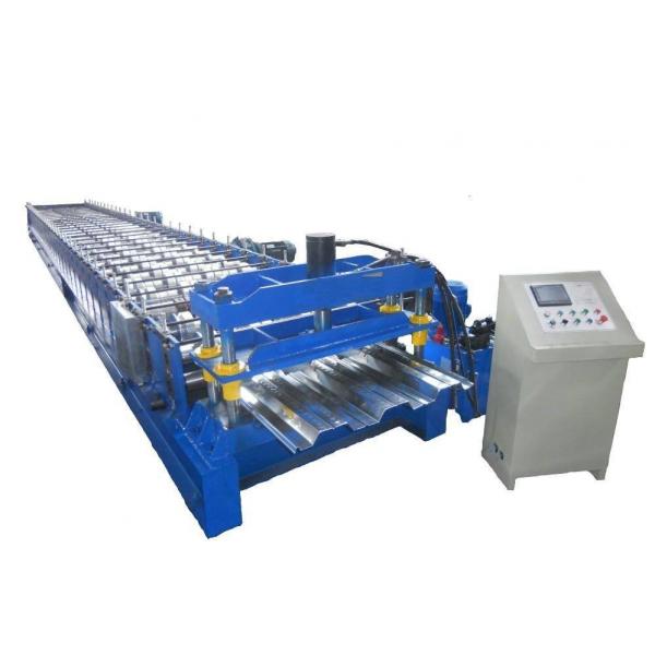 Quality 8T Floor Deck Roll Forming Machine 45# Steel With Quenching 60mm Shaft Chain Drive for sale