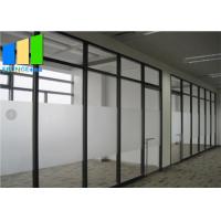China Aluminium Glass Office Partition Wall With Magnetic Blinds And Hinged Door factory