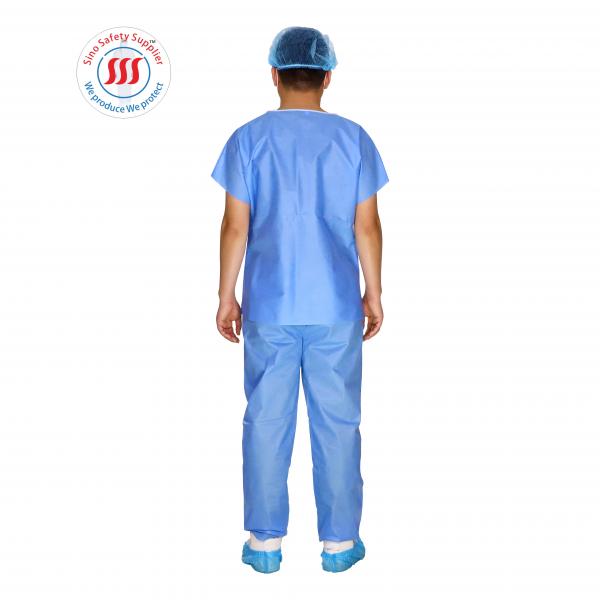 Quality Blue Short Sleeve Hospital Surgical Scrubs Disposable Scrub Suit Clothing Nursing Scrubs for sale