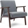 China Upholstered Living Room Armchair Linen Accent Chair With Wooden Legs Durable factory