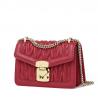 China Pleated Cowhide Bags Real Leather Cross-body Bag for Lady Flap Bags with Lock factory