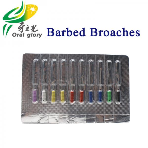 Quality Medical Stainless Steel Hand File Dental Barded Broaches For Root Canal Cleaning for sale