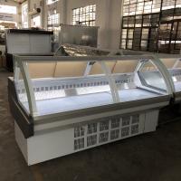 China 1152W 380V 50HZ Cheese Meat Display Cooler  With Front Flip Glass Cover factory