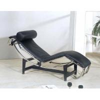 China Modern Leisure Corbusier Black Premium Leather Chaise Lounge Chairs factory