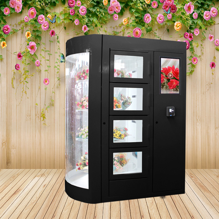 China Jasmine Flower Bouquet Vending Machine Rose Carnation Steel Cabinet factory