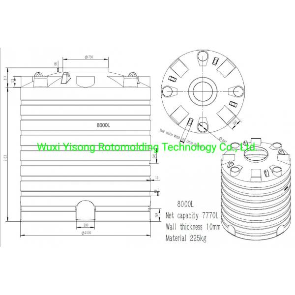 Quality 8000l Water Plastic Tank Mold Oem Rotomolding Products for sale