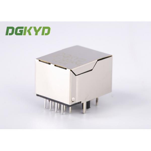 Quality Metal shield Female 1x1 tab down 100base PoE RJ45 Network Jack with Led for Set for sale