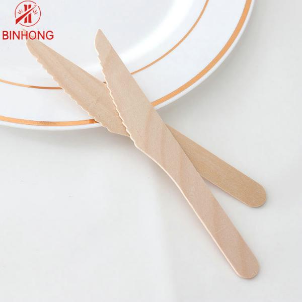 Quality Solid Birch No Plastics ISO9001 Disposable Wooden Cutlery for sale