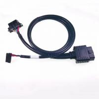 Quality Custom Black Automotive Wiring Harness With 16-Pin OBD2 Male Connector Cable For for sale