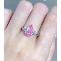 Quality Pear Pink 2 Carat Lab Made Diamond Engagement Rings for sale
