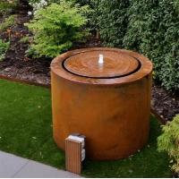 China Round Water Table Corten Steel Water Fountain Outdoor Poor Decoration for sale