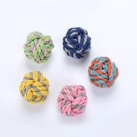 China Bite Resistant Cotton Dog Rope Toy Ball Braided Cotton Chew Knot Ball For Dog Teeth Cleaning for sale