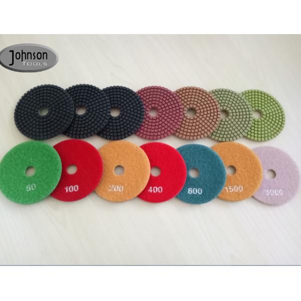 Quality 100mm Diamond Stone Polishing Pads / Wet Granite Polishing Pads for sale