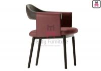 China Leather Upholstered Suspending Back Dining Chair with Armrests factory