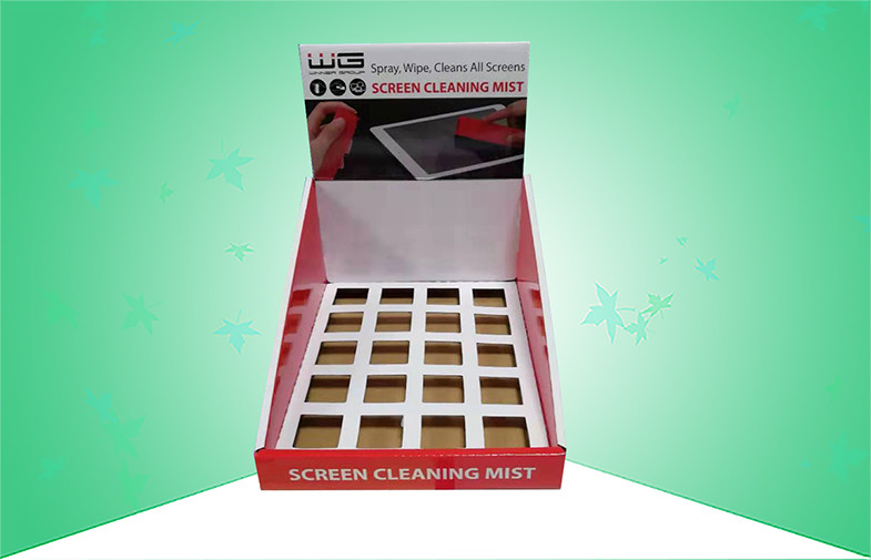 Quality SGS Approval Cardboard Counter Displays Box Selling Screen Cleaner With Insertor for sale