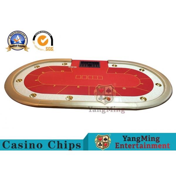 Quality 10 Player Casino Poker Table With Red Table Layout / Texas Holdem Poker Table for sale