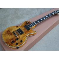 China Custmosized Yellow Brown Electric Guitar with EMG Pickups Musical Instruments Sales factory
