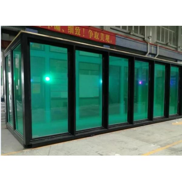 Quality Double Layer Hollow Tempered Glass 40ft Prefab Shipping Container Exhibition for sale
