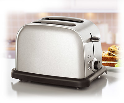 Quality Plastic Brushed Steel Toaster 2 Slice Toaster Breakfast Machine for sale