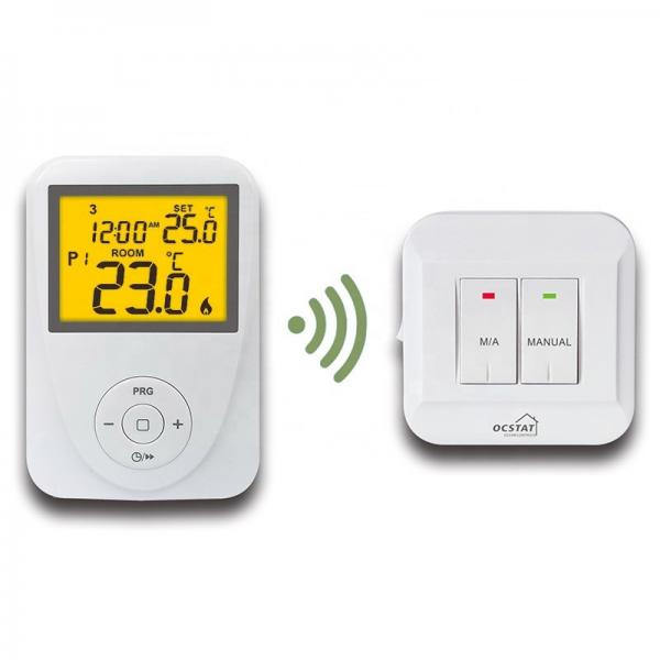 Quality Electronic Radio Frequency Digital Room Thermostat for Boiler White CE for sale