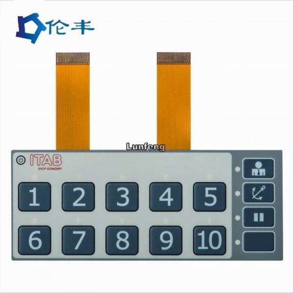 Quality Gray LEDs FPC Membrane Switch Embossed Button Tactile Switch Keypad for sale