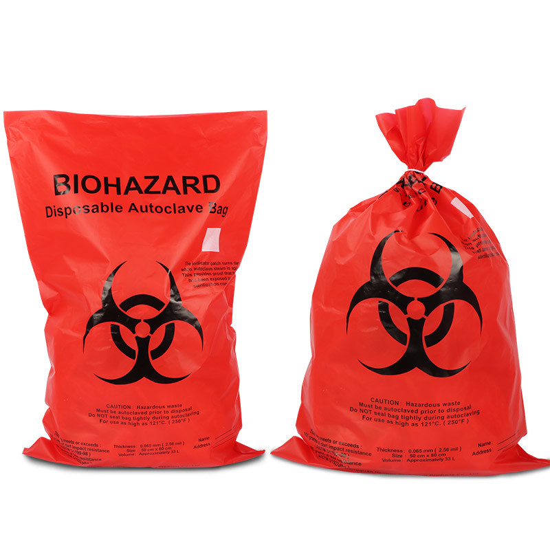 China Red HDPE PP Bio Medical Waste Bags , Disposable Biohazard Bags For Hospital factory