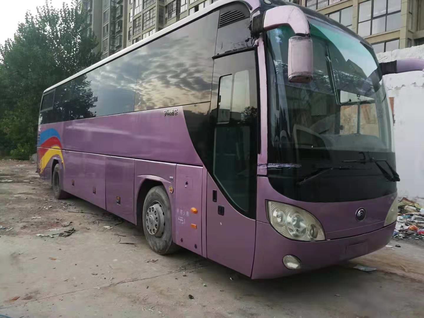China Left Hand Steering Used 55 Seater Bus 2011 Year 6120HY19 Purple With Leather Seats factory