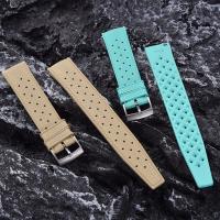 China JUELONG Tropical Retro Style FKM Rubber Quick Release Watch Strap 18mm 20mm 22mm Turquoise Rubber Watch Strap factory