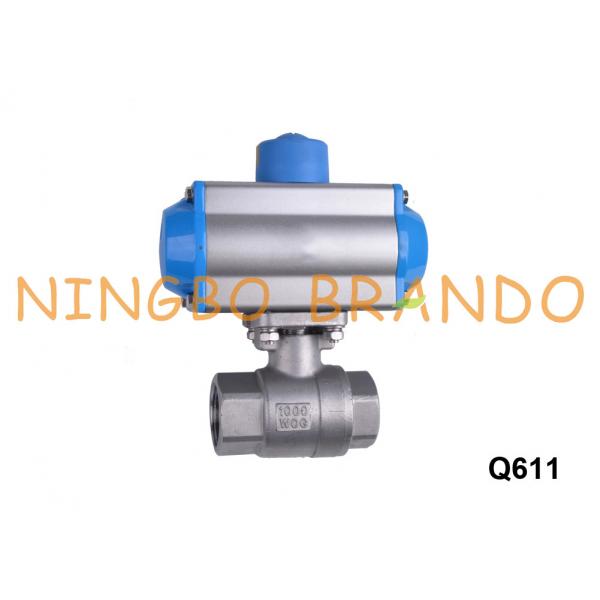 Quality 2 Way Thread Port Pneumatically Actuated Ball Valve Stainless Steel for sale