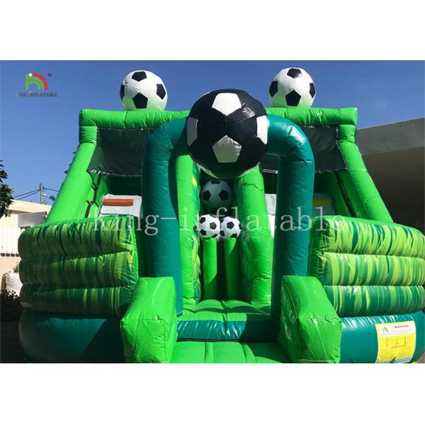 Quality Green Football Childrens Inflatable Bouncy Castle Jumping House Combo Slide For for sale