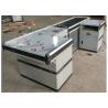 China Automatic Stainless Steel Cash Checkout Counter Desk /  White Reception Cashier Counter factory