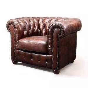Quality 210cm Luxury Design Brown Leather Button Couch OEM Welcome for sale