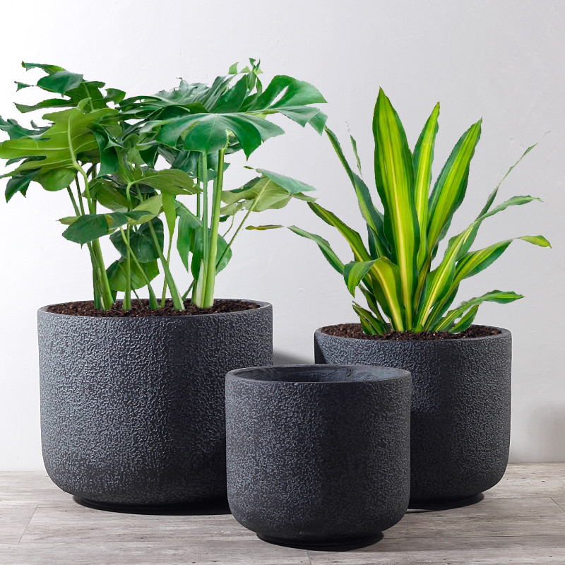 China Outdoor Clay Pots Grey Clay Flower Pots Patio Planters MGO Pot Planter Set Large Bowl Planters factory