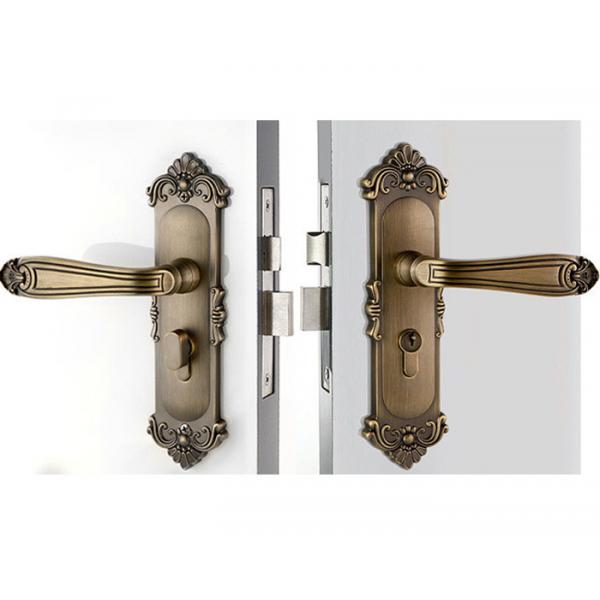 Quality High Hardness Room Mortise Door Lock Antique Bronze Zinc Alloy Entracne Handle for sale