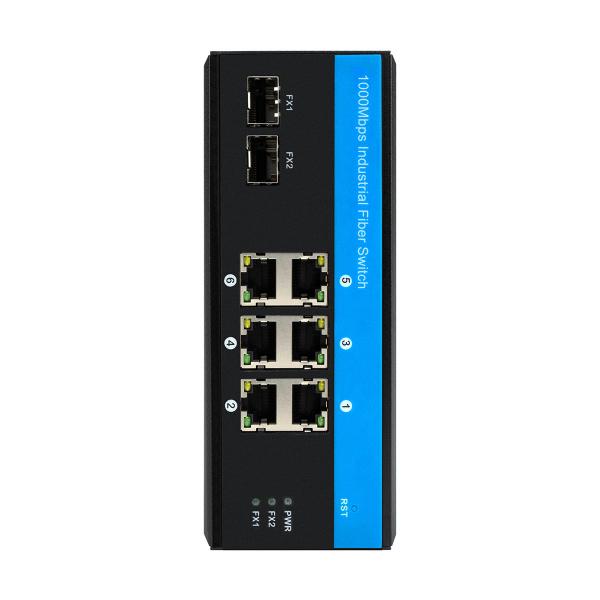 Quality Two SFP Port Hardened Network Switch , FCC Certification 6 Port Gigabit Ethernet for sale