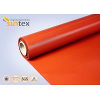 China Red Medium Duty Industrial Fire Blanket Roll Material Silicone Coated Fiberglass Fabric factory