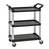 China Office Small Janitorial Cleaning Cart 200 Lbs 3 Shelf Utility Cart factory