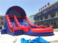 China Summer Kids / Adult Inflatable Water Slides With Blower Blue And Red factory