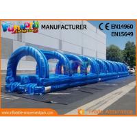 China Blue 0.55mm Pvc Tarpaulin Commercial Inflatable Slide / Blow Up Slip N Slide For Adult And Kids factory