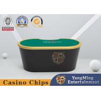 China Private Club Oval PU Leather Casino Poker Table With Fireproof Board for sale