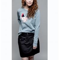 china WOMEN'S 100% COTTON FINE GAUGE APPLIQUE ROOSTER EMBROIDERY KNITTED SWEATER ( PULLOVER )