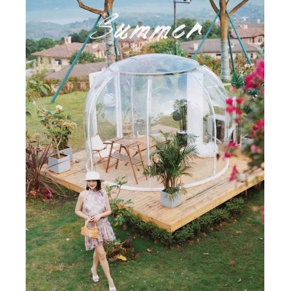 Quality 3m Clear Bubble Tents Restaurant Outdoor Transparent Bubble Dome With LED Light for sale