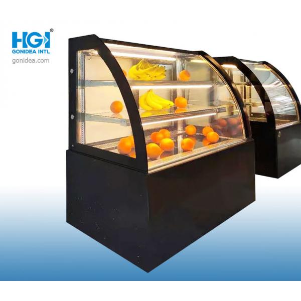 Quality 47in Modern Glass Curved Glass Refrigerated Bakery Display Case Sliding Door CE for sale