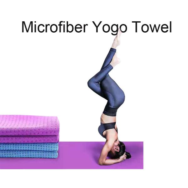 Quality ODM purple Non Slip Hot Microfiber Yoga Towel With Grips for sale