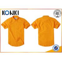 China Soft Material Custom School Uniform Shirts For Boys , Blue Short Sleeve Casual Shirts for sale