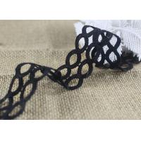 China Polyester Hollow Out Water Soluble Black Lace Ribbon Trim Double Oval Pattern for sale